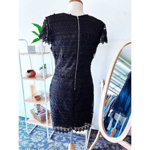 Francesca Black Dainty Laced Mini Dress - Picture 3 of 5